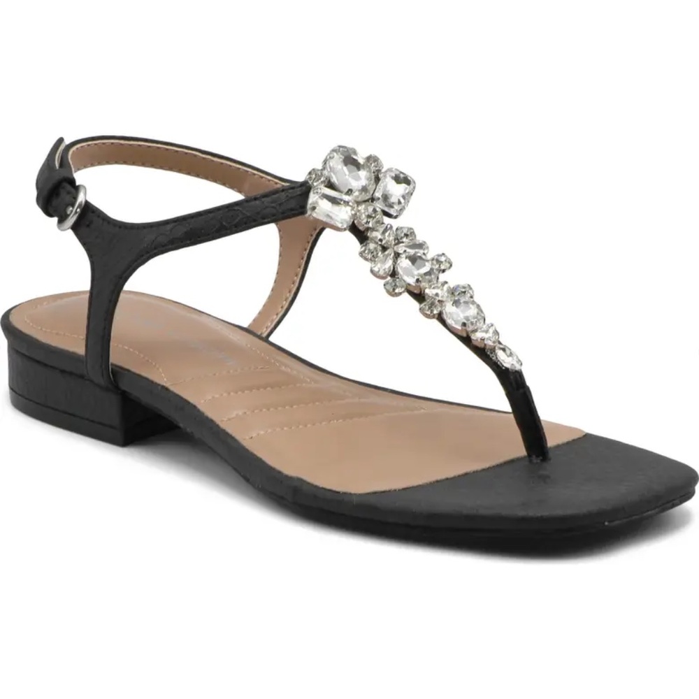 NWT Adrienne Vittadini Pian Sandals with Sparkling Embellishments 7.5